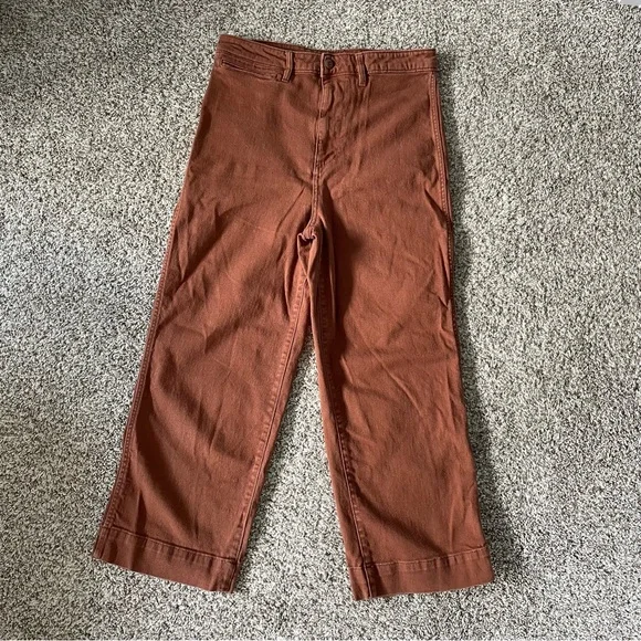 Quince Rust Crop Straight leg pants size 30 - Picture 3 of 11